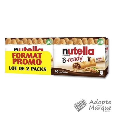 Nutella B-ready - Biscuits fourrés à la pâte à tartiner Les 2 boîtes de 10 biscuits - 2x220G
