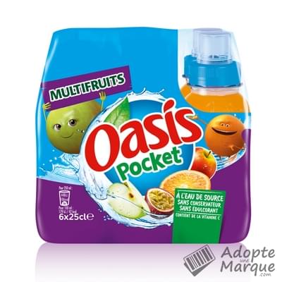 Oasis Boisson rafraîchissante aux fruits - Multifruits Les 6 bouteilles bouchon sport de 25CL