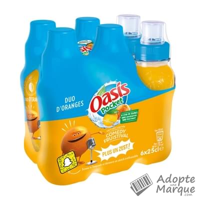 Oasis Boisson rafraîchissante aux fruits - Orange Les 6 bouteilles bouchon sport de 25CL
