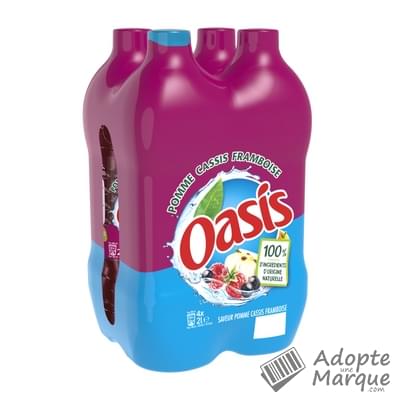Oasis Boisson rafraîchissante aux fruits - Pomme, Cassis & Framboise Les 4 bouteilles de 2L