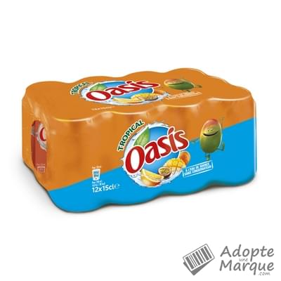 Oasis Boisson rafraîchissante aux fruits - Tropical Les 12 canettes de 15CL