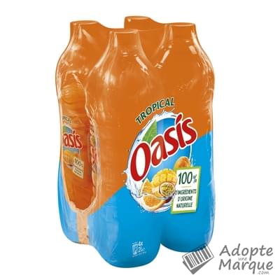 Oasis Boisson rafraîchissante aux fruits - Tropical Les 4 bouteilles de 2L