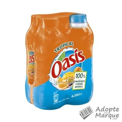 Oasis Boisson rafraîchissante aux fruits - Tropical Les 4 bouteilles de 50CL