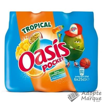 Oasis Boisson rafraîchissante aux fruits - Tropical Les 6 bouteilles de 25CL