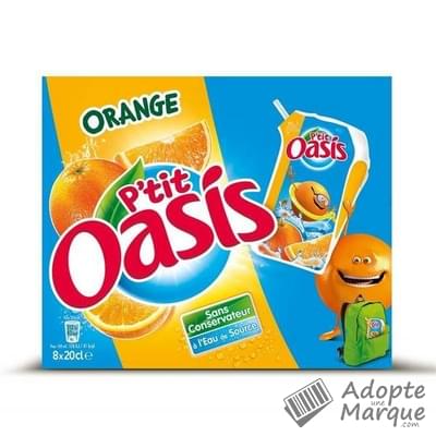 Oasis P'tit Oasis - Boisson rafraîchissante aux fruits - Orange Les 8 poches de 20CL