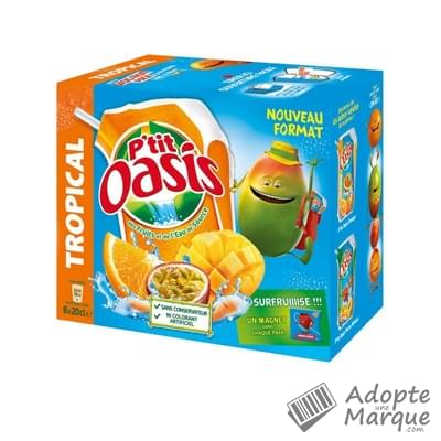 Oasis P'tit Oasis - Boisson rafraîchissante aux fruits - Tropical Les 8 poches de 20CL