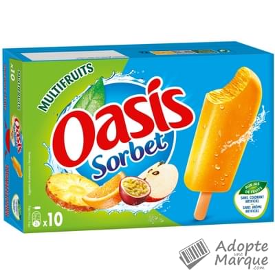 Oasis Sorbet - Bâtonnets glacés - Multifruits Les 10 bâtonnets - 400G