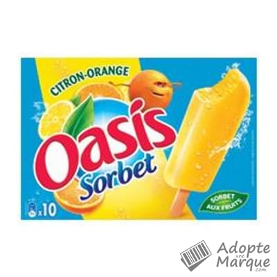 Oasis Sorbet - Bâtonnets glacés - Orange Les 10 bâtonnets - 400G