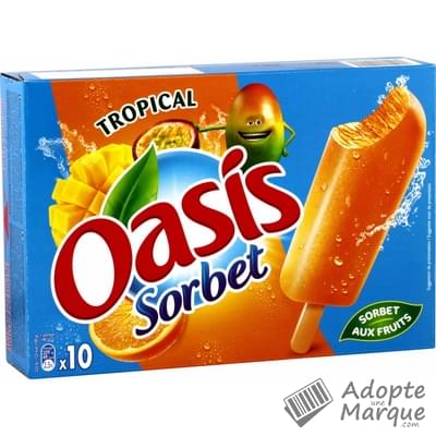 Oasis Sorbet - Bâtonnets glacés - Tropical Les 10 bâtonnets - 400G