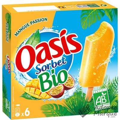 Oasis Sorbet Bio - Bâtonnets glacés - Mangue & Passion Les 6 bâtonnets - 240G