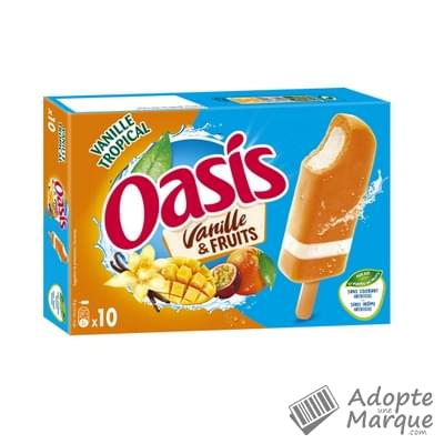 Oasis Vanille & Fruits - Bâtonnets glacés Vanille & Tropical Les 10 bâtonnets - 400G