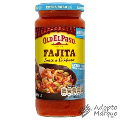 Old El Paso Sauce à Cuisiner pour Fajitas Extra Doux Le bocal de 395G
