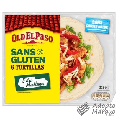 Old El Paso Tortillas sans Gluten Le sachet de 6 Tortillas - 216G