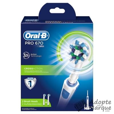Oral B Brosse à dents électrique Pro 670 3D Cross Action La brosse à dents