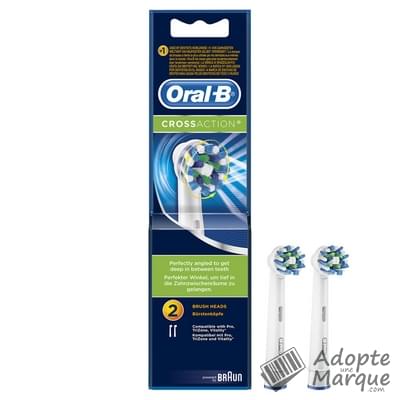 Oral B Brossettes électriques Cross Action La boîte de 2 brossettes