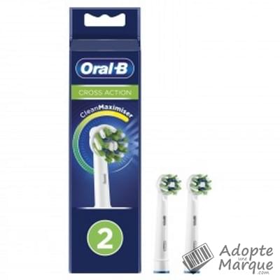Oral B Brossettes électriques Cross Action CleanMaximiser Whole Mouth Les 2 boîtes de 2 brossettes