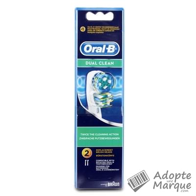 Oral B Brossettes électriques Dual Clean La boîte de 2 brossettes