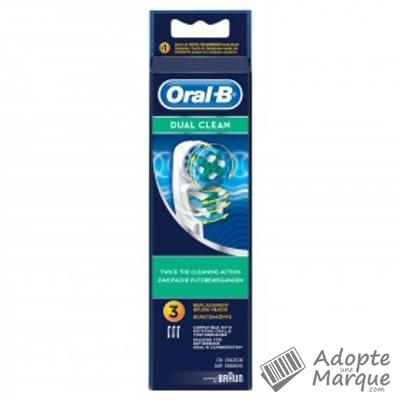 Oral B Brossettes électriques Dual Clean  La boîte de 3 brossettes