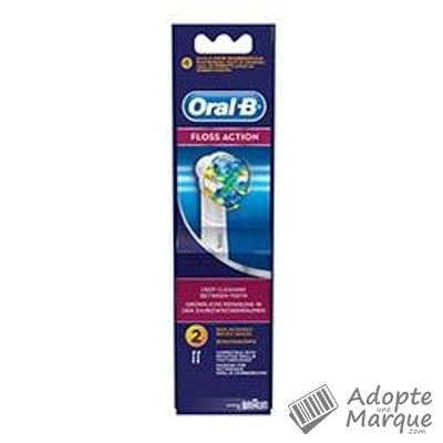 Oral B Brossettes électriques Floss Action La boîte de 2 brossettes