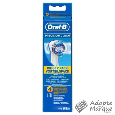 Oral B Brossettes électriques Precision Clean La boîte de 4 brossettes
