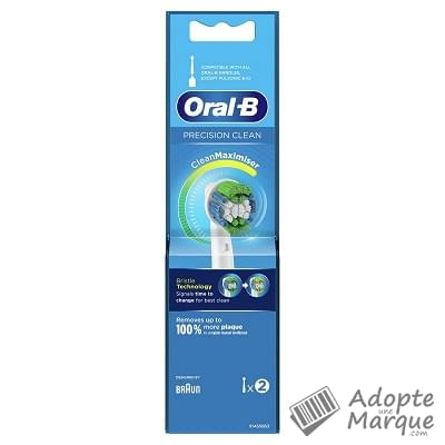 Oral B Brossettes électriques Precision Clean - CleanMaximiser La boîte de 2 brossettes