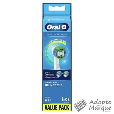 Oral B Brossettes électriques Precision Clean - CleanMaximiser La boîte de 4 brossettes