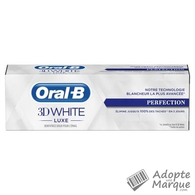 Oral B Dentifrice 3D White Luxe Perfection Le tube de 75ML