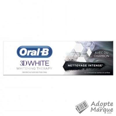 Oral B Dentifrice 3D White Whitening Therapy Nettoyage Intense au Charbon Le tube de 75ML