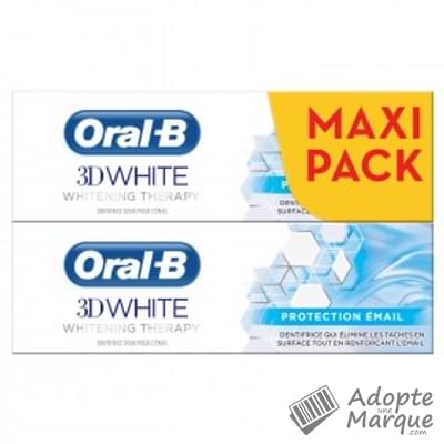 Oral B Dentifrice 3D White Whitening Therapy Protection Email Les 2 tubes de 75ML