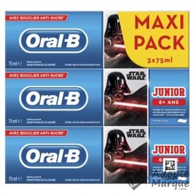 Oral B Dentifrice Junior Star Wars (6 ans et +) Les 3 tubes de 75ML