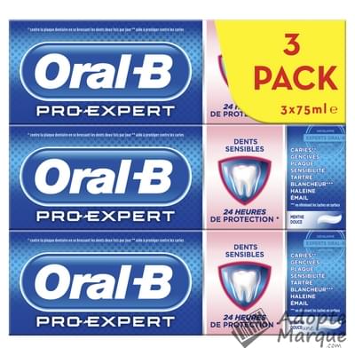 Oral B Dentifrice Pro-Expert Dents Sensibles Les 3 tubes de 75ML