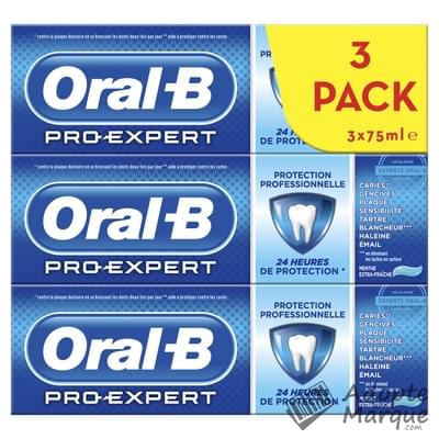 Oral B Dentifrice Pro-Expert Protection Professionnelle Les 3 tubes de 75ML