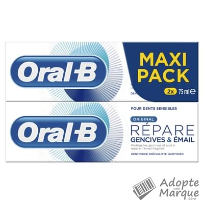 Oral B Dentifrice Répare Gencives & Email Original Les 2 tubes de 75ML