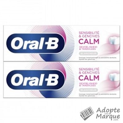 Oral B Dentifrice Sensibilité & Gencives Calm Blancheur  Les 2 tubes de 75ML