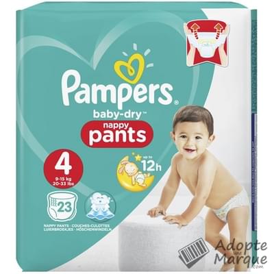 Pampers Baby Dry - Couches-Culottes Taille 4 (9 à 15 kg) Le paquet de 23 couches