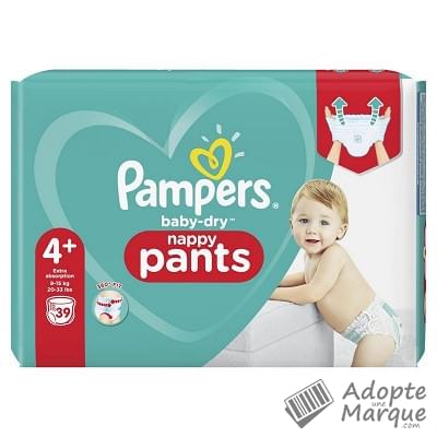 Pampers Baby Dry - Couches-Culottes Taille 4+ (9 à 15 kg) Le paquet de 39 couches