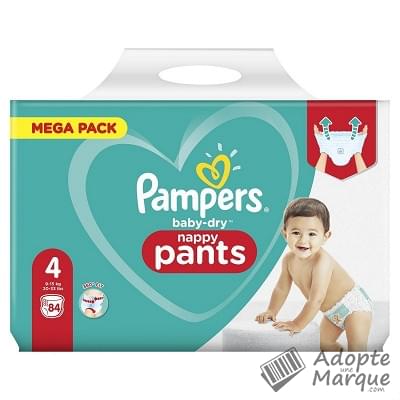 Pampers Baby Dry - Couches-Culottes Taille 4 (9 à 15 kg) Le paquet de 84 couches