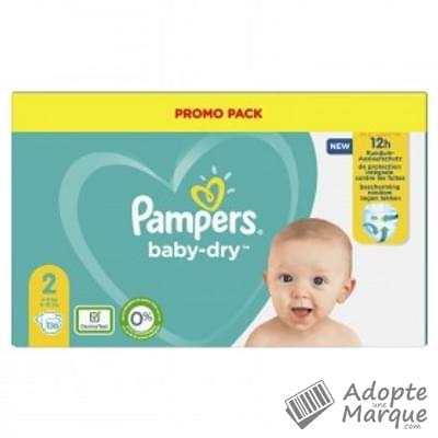 Pampers Baby Dry - Couches Taille 2 (4 à 8 kg) Le paquet de 136 couches