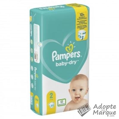 Pampers Baby Dry - Couches Taille 2 (4 à 8 kg) Le paquet de 60 couches