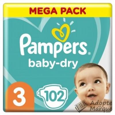 Pampers Baby Dry - Couches Taille 3 (6 à 10 kg) Le paquet de 102 couches
