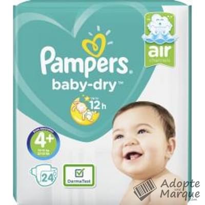 Pampers Baby Dry - Couches Taille 4+ (10 à 15 kg) Le paquet de 24 couches