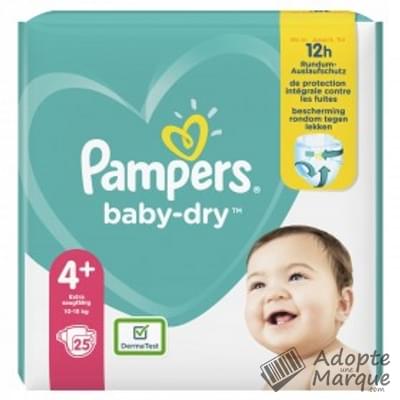 Pampers Baby Dry - Couches Taille 4+ (10 à 15 kg) Le paquet de 25 couches