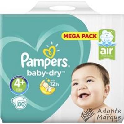 Pampers Baby Dry - Couches Taille 4+ (10 à 15 kg) Le paquet de 80 couches
