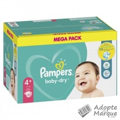 Pampers Baby Dry - Couches Taille 4+ (10 à 15 kg) Le paquet de 82 couches