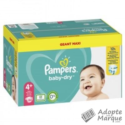 Pampers Baby Dry - Couches Taille 4+ (10 à 15 kg) Le paquet de 84 couches