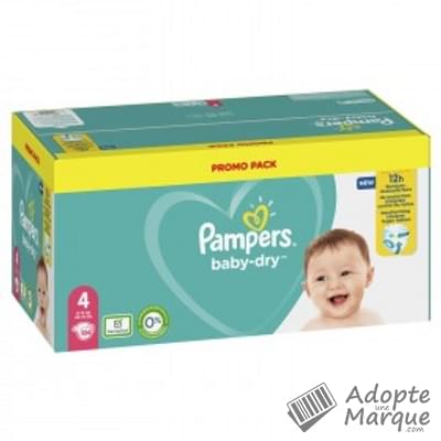 Pampers Baby Dry - Couches Taille 4 (9 à 14 kg) Le paquet de 104 couches