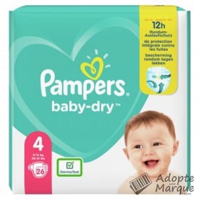 Pampers Baby Dry - Couches Taille 4 (9 à 14 kg) Le paquet de 26 couches