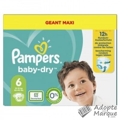 Pampers Baby Dry - Couches Taille 6 (13 à 18 kg) Le paquet de 68 couches