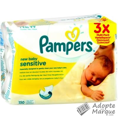 Pampers Lingettes New Baby Sensitive Les 3 paquets de 50 lingettes