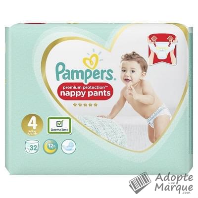 Pampers Premium Protection - Couches-Culottes Taille 4 (9 à 15 kg) Le paquet de 32 couches